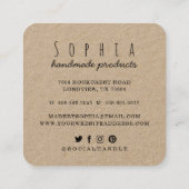 ラブスケッチ花模様とハートで手作り スクエア名刺 (裏面)