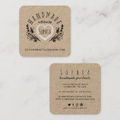 ラブスケッチ花模様とハートで手作り スクエア名刺 (正面/裏面)