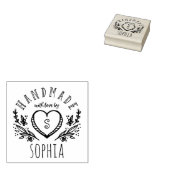 ラブスケッチ花模様ハートモノグラムで手作り ラバースタンプ (押印)