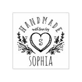 ラブスケッチ花模様ハートモノグラムで手作り ラバースタンプ (インプリント)