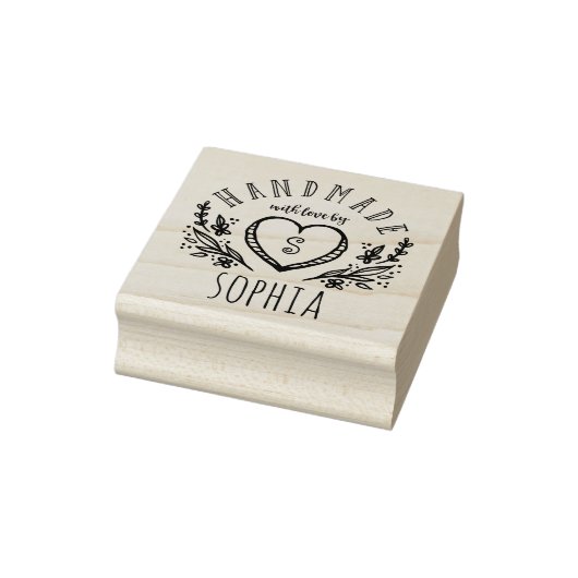 ラブスケッチ花模様ハートモノグラムで手作り ラバースタンプ (スタンプ)