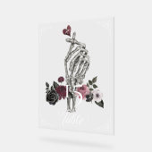 ラブスケルトンハンドジェスチャーハロウィンブラック結婚ズ アクリルサイン (傾斜)