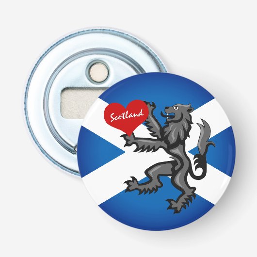 ラブスコットランド、ランパント、ハート、スコットランド国旗 栓抜き (正面)
