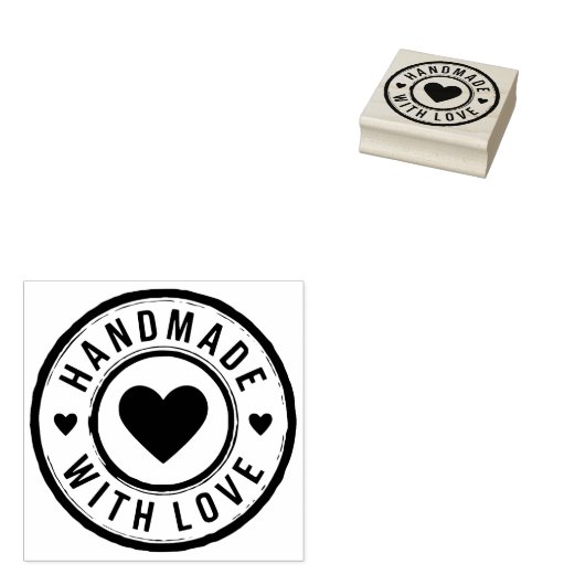 ラブスタンプ付き手作りハート ラバースタンプ (押印)