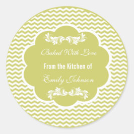 ラブスタ焼いたッカー付きシェブロン贈り物ラベルラベル ラウンドシール