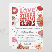 ラブスティンクスアンチ – バレンタインデーパーティの招待状 招待状 (正面/裏面)