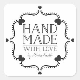 ラブステッカーで作ったハート スクエアシール