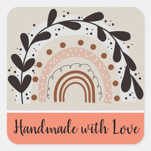 ラブステッカーで手作り スクエアシール (正面)