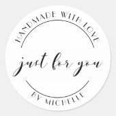 ラブステッカー付き手エレガント作パーソナライズされたり ラウンドシール (正面)