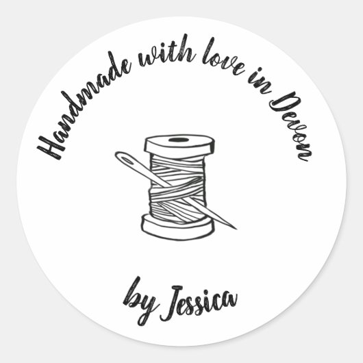ラブステッカー付き手作り裁縫 ラウンドシール (正面)