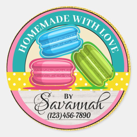 ラブステッカー付き手作り ラウンドシール (正面)