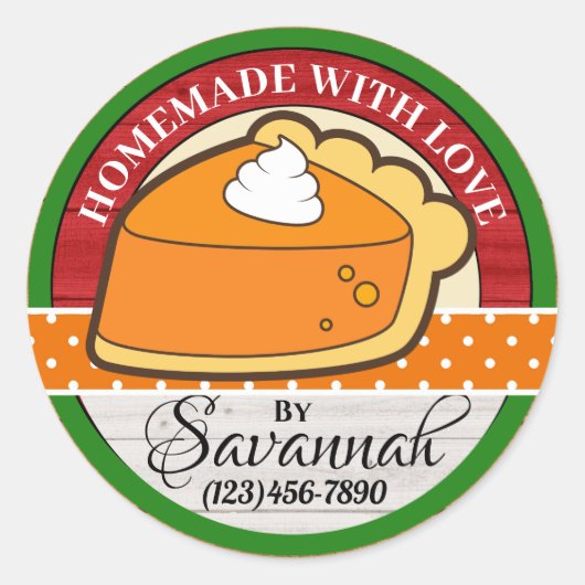 ラブステッカー付き手作り ラウンドシール (正面)