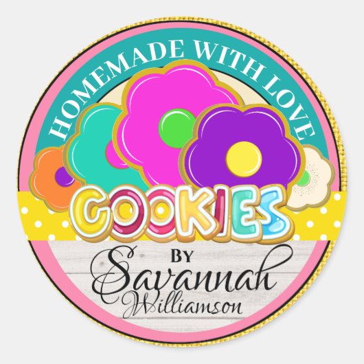 ラブステッカー付き手作り ラウンドシール (正面)