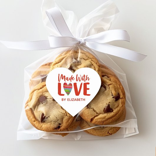 ラブステッカー付き赤ハート ハートシール