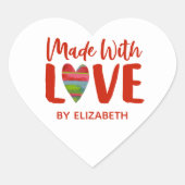 ラブステッカー付き赤ハート ハートシール (正面)