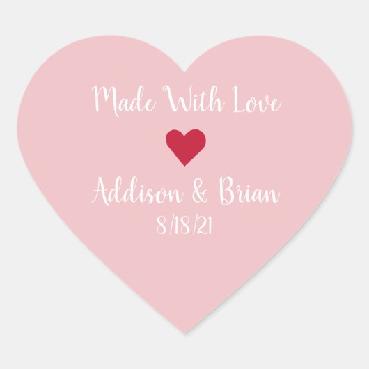 ラブステッカー製パーソナライズされた品 ハートシール (正面)