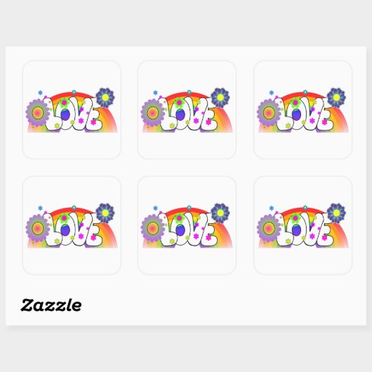 ラブステッカー スクエアシール (シート)