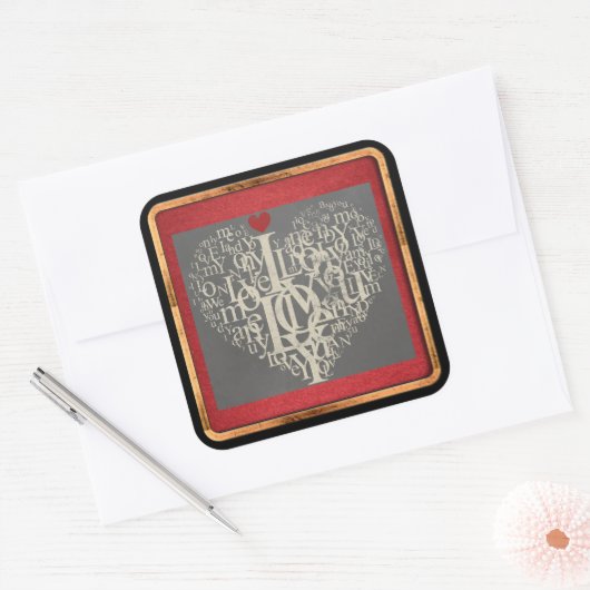 ラブステッカー スクエアシール (封筒)