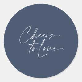 ラブステッカー（ネイビー背景） ラウンドシール