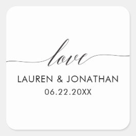 ラブステッカー、結婚式の引き出物ステッカー結婚、 スクエアシール
