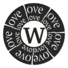 ラブステッカーMonogram WブラックとWHite