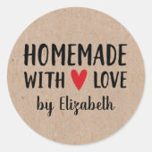 ラブステッパーソナライズされたカー付きクラフトホームメイド ラウンドシール (正面)
