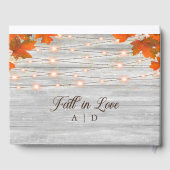 ラブストリングライト素朴ズのウッド秋結婚 ゲストブック (裏面)