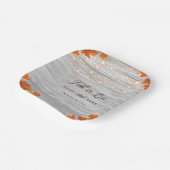 ラブストリングライト素朴ズのウッド秋結婚 ペーパープレート (傾斜あり)