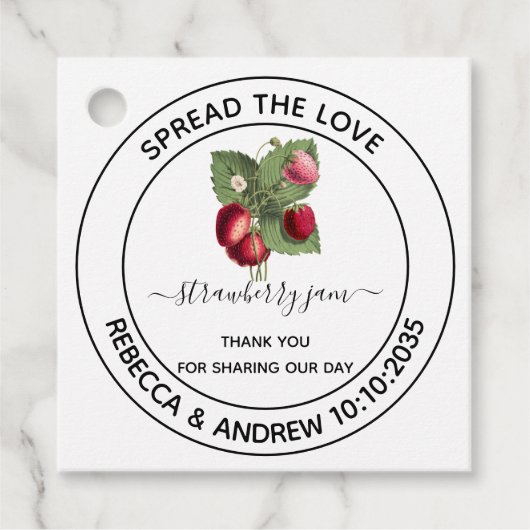 ラブストロベリージャム結婚式の引き出物ファボ フェイバータグ (正面)