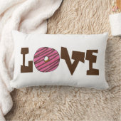 ラブストロベリーピンクドーナツグルメ ランバークッション (ブランケット)