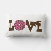 ラブストロベリーピンクドーナツグルメ ランバークッション (正面)