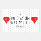 ラブストーム詩の長方形シール 長方形シール (正面)