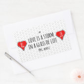 ラブストーム詩の長方形シール 長方形シール (封筒)