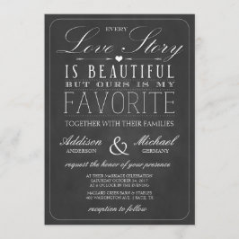 ラブストーリーのタイポグラフィ|のヴィンテージの黒板の結婚式 招待状