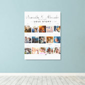 ラブストーリーのタイムライン カップルの結婚記念日 キャンバスプリント (インサイチュ (ウッドフロア))