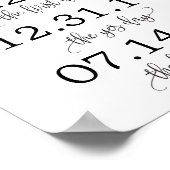 ラブストーリーのタイムラ結婚インのサインの装飾 ポスター (角)