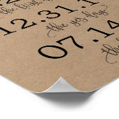 ラブストーリーのタイムラ結婚インのサインの装飾 ポスター (角)