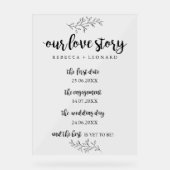 ラブストーリーのタイムラ結婚イン アクリルサイン (正面)