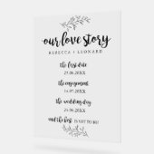 ラブストーリーのタイムラ結婚イン アクリルサイン (傾斜)