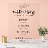 ラブストーリーのタイムラ結婚イン アクリルサイン (ウェディング)