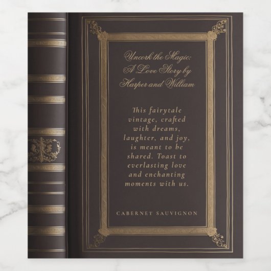 ラブストーリーのブックカバー ワインラベル (シングルラベル)