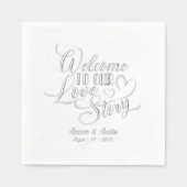 ラブストーリーへようこそ結婚 箔ナプキン (正面)