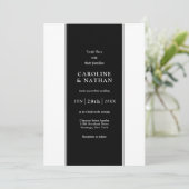 ラブストーリーエレガントカラーバンド（ブラック） 招待状 (スタンド正面)