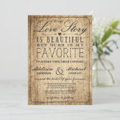 ラブストーリータイポグラフィ |ヴィンテージバーンウッド結婚ズ 招待状 (スタンド正面)