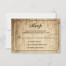 ラブストーリータイポグラフィ |ヴィンテージバーンウッドRSVP 出欠カード