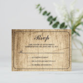 ラブストーリータイポグラフィ |ヴィンテージバーンウッドRSVP 出欠カード (スタンド正面)