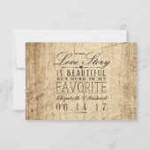 ラブストーリータイポグラフィ |ヴィンテージバーンウッドRSVP 出欠カード (裏面)