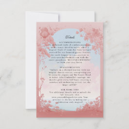 ラブストーリーブックカバー結婚の詳細カード 出欠カード