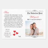 ラブストーリーヴァレンティーンズデイ新聞赤いハート ラッピングペーパーシート (正面2)