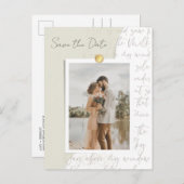 ラブストーリー写真バジェットウェディング日付を保存 案内ポストカード (正面/裏面)